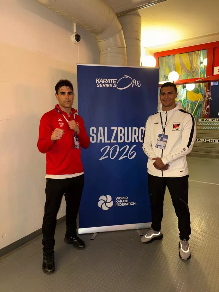 Jiyan Buhurcu mit Stützpunkttrainer und Coach Achraf Ouchene